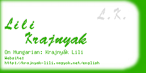 lili krajnyak business card